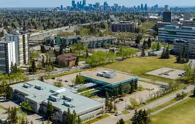 Aerial view of the North Point campus in Calgary